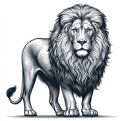 Obraz premium Majestic Lion Illustration Powerful King of the Jungle Artwork