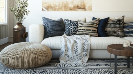 A cozy and inviting sitting area with a mix of plush seating