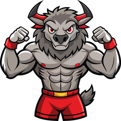 muscular wolf Vector