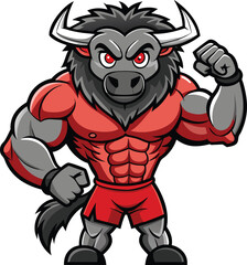 muscular wolf Vector