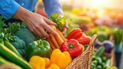 Fresh vegetables at a market stand