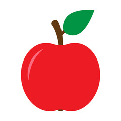 Apple icon. Red apple icon in flat style.