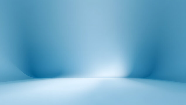 light blue studio room background.