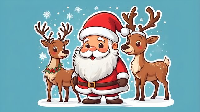 santa claus and reindeer