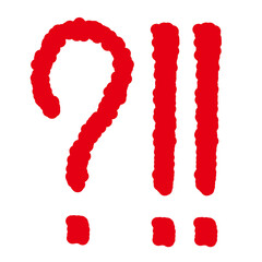 手書き赤いエクスクラメーションクエスチョンマーク