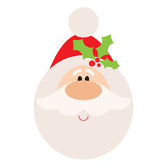 Christmas Santa Claus  face vector cartoon illustration