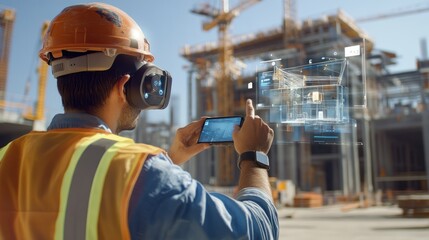 Construction Worker Using Augmented Reality Technology on a Smartphone