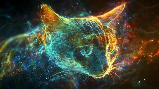 Dimensional Feline Schr dinger s Cat Visualized Across Cosmic Realms