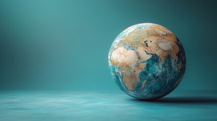 Minimalistic Globe on Pale Blue Gradient Background for Modern Designs