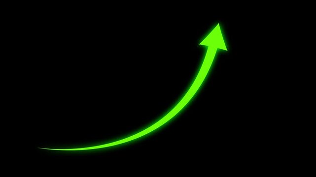 abstract arrow icon animation background on black background