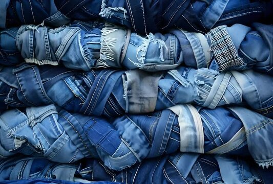 Cozy homemade patchwork quilt crafted from denim scraps.