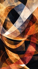 Abstract geometric composition with warm tones, contemporary art concept