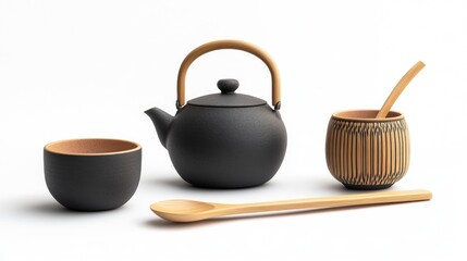 Obraz premium Tea Set on White Surface