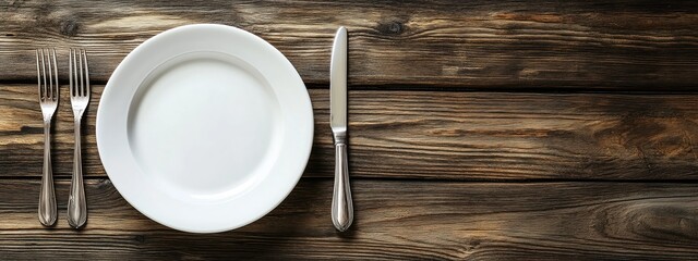 Elegant Place Setting on Rustic Wooden Table