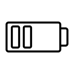 Half Battery Vector Line Icon design