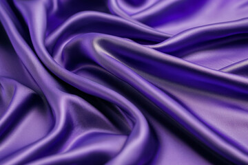 Obraz premium A close-up of rich purple satin fabric, showcasing its smooth texture and elegant draping.