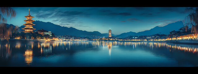 Obraz premium Panoramic Twilight Harmony