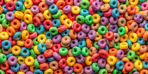 Fototapeta premium A vibrant, colorful cereal backdrop ideal for food photography and generative AI design, showcasing an enticing blend