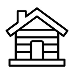 Cabin Vector Line Icon Design
