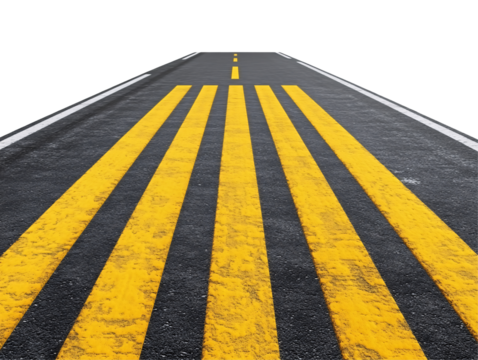 a road with yellow lines on it