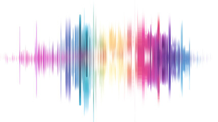 Colorful Digital Equalizer Sound Wave - Vibrant Frequency Spectrum on white and transparent background. PNG