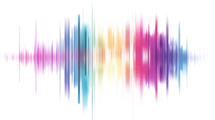 Colorful Digital Equalizer Sound Wave - Vibrant Frequency Spectrum on white and transparent background. PNG