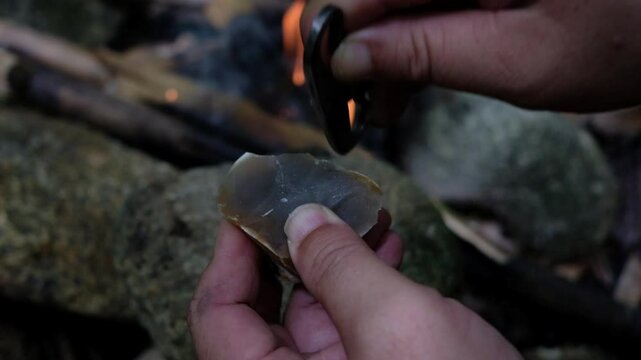 Retro fire starter survival gear flint and steel fire
