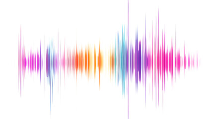 Colorful Digital Equalizer Sound Wave - Vibrant Frequency Spectrum on white and transparent background. PNG