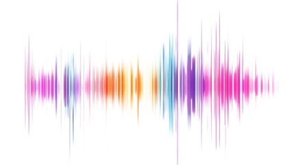 Colorful Digital Equalizer Sound Wave - Vibrant Frequency Spectrum on white and transparent background. PNG