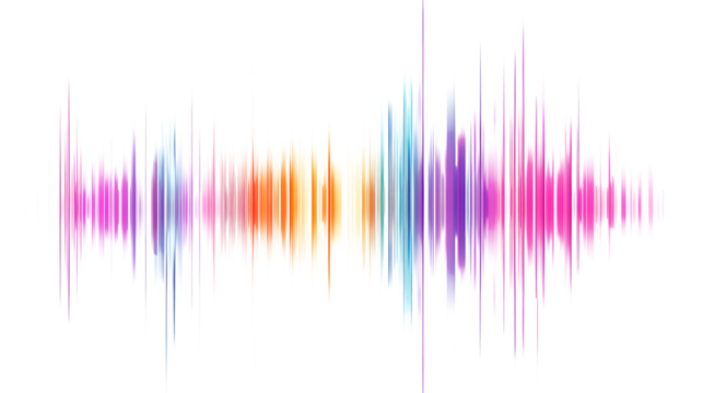 Colorful Digital Equalizer Sound Wave - Vibrant Frequency Spectrum on white and transparent background. PNG