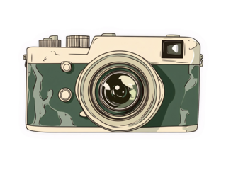 a drawing of a camera