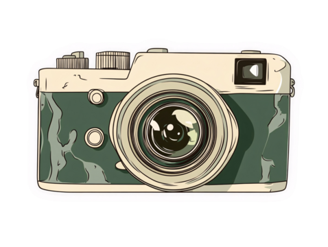 a drawing of a camera