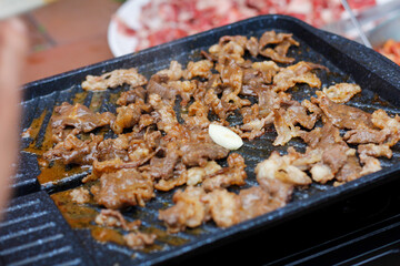 Grilled Beef on Hot Plate