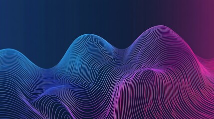 Abstract background with blue and pink gradient wave lines.