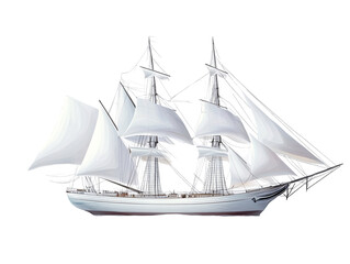 a white sailboat with sails
