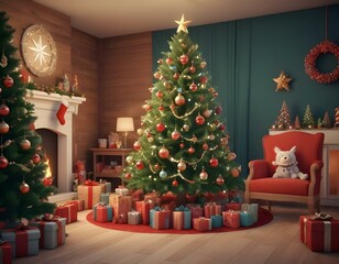 christmas tree with presents