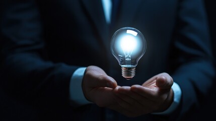 Innovative idea in businessman hand