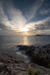 Obraz premium 美しい夕暮れの海岸