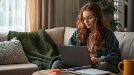 Naklejka premium The Woman with a Laptop