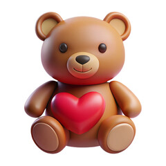 Obraz premium Valentine's Day Teddy Bear 3d cartoon style illustration