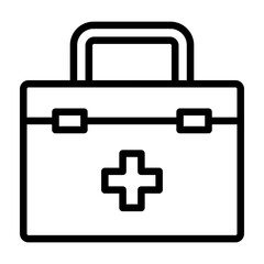 First Aid Kit Vector Line Icon Design
