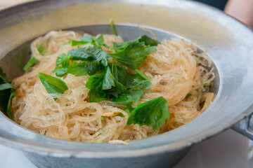 vermicelli, grass noodle in pot