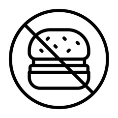 No Food Vector Line Icon Design