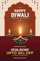 Diwali Sale Advertisement, Banner, Poster, Design vector template, Creative flyer concept, Graphic design element