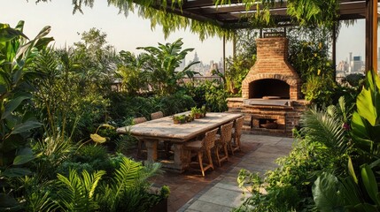Fototapeta premium A rooftop terrace in Mediterranean style
