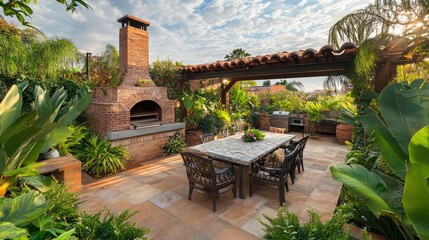 Obraz premium A rooftop terrace in Mediterranean style