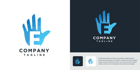 Obraz premium Letter E hand logo design template