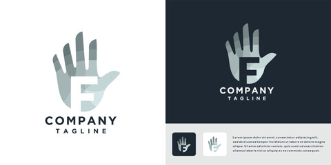 Fototapeta premium Letter F hand logo design template