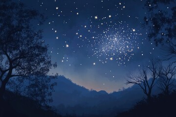 Fototapeta premium night sky with fireworks , new years background. with generative ai