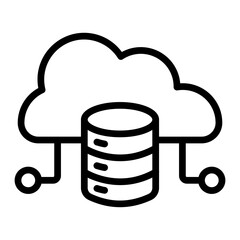 Database Vector Line Icon Design
